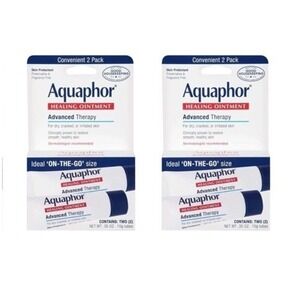 Lot 2 Boxes Aquaphor Healing Ointment Advanced Therapy 2-Pack (0.35 oz ea) 2/27